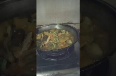 Cooking  vegetables  with  sardine  delicious and healthy  food.