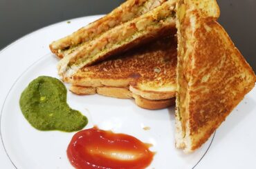 Aloo masala sandwich in telugu | potato sandwich | kids breakfast recipe | manhithas kitchen