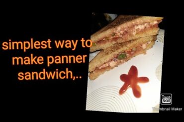 Simplest way to make panner sandwich when u r hungry..😊panner sandwich recipe/snack breakfast item/