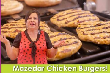 Grilled Chicken Burger made with Chicken Keema Very Healthy and Easy Recipe in Urdu Hindi  - RKK