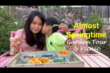 Almost Springtime Garden Tour and Picnic | Backyard Garden Spring Blossoms | Los Angeles