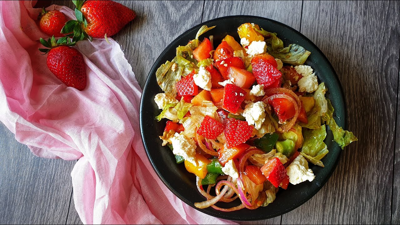 Keto Salad: Strawberry Feta Walnut & Greens Keto Salad: Strawberry Feta Walnut & Greens