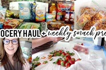 GROCERY HAUL W/ PRICES & WEEKLY SNACK PREP | WALMART GROCERY PICKUP