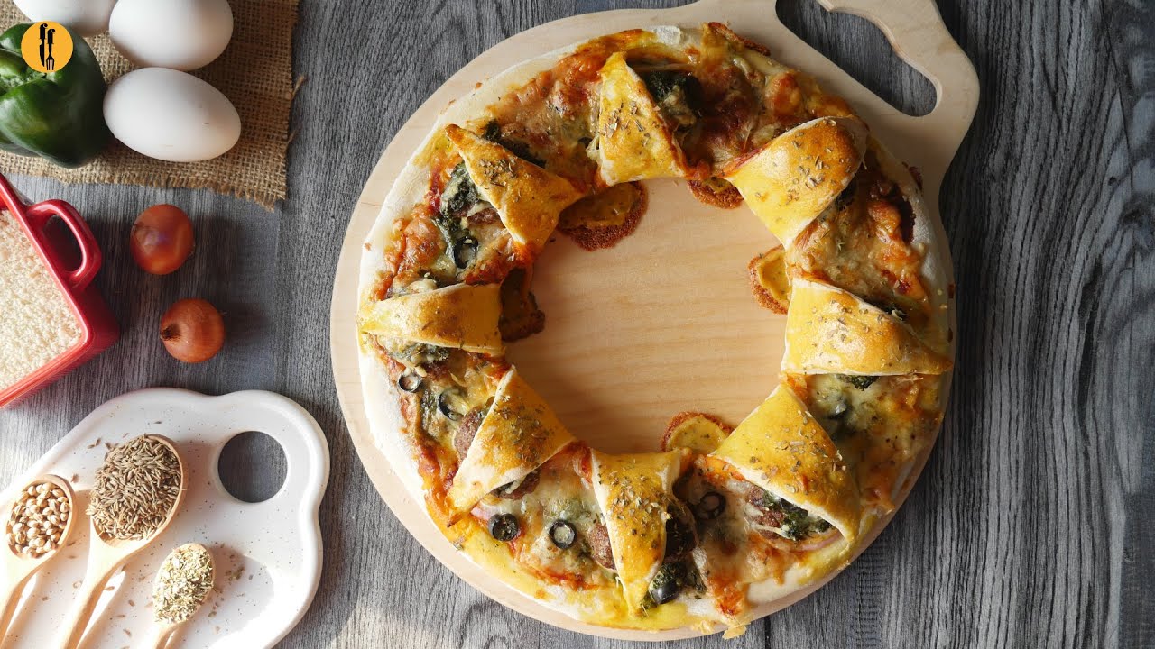 Kofta (Meatball) Chutney Pizza Ring Recipe By Food Fusion Kofta (Meatball) Chutney Pizza Ring Recipe By Food Fusion