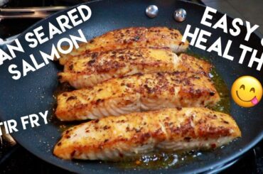 HELLA HEALTHY MEALS: Salmon Cauliflower Stir Fry with Ginger Mandarin Dressing  | CHICMARIE