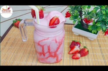 Strawberry Shake Recipe By food lover || Fresh and Healthy Strawberry Milkshake