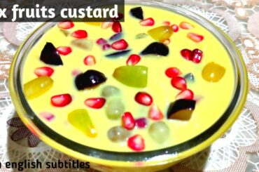 Perfect holi spacial fruit custard with tips | Healthy Dessert Recipe | fruits salad with custard