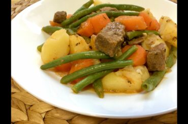Delicious hearty beef stew. Low-calories and loads of vitamins
