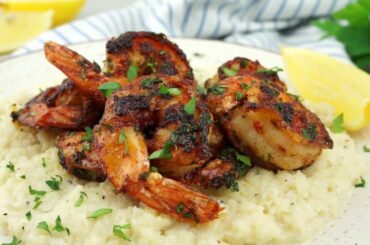 Creamy Cheesy Shrimp Cauliflower Grits Low-Carb Keto Recipe