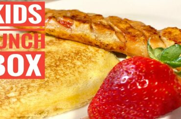 KIDS LUNCH (TIFFIN) BOX RECIPES (IDEAS) - Strawberry Pie and Sandwich with Fruits Lollipops