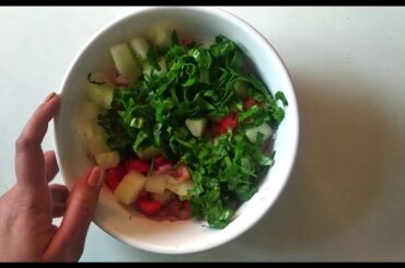 CUCUMBER & SPINACH SALAD|GREEK SALAD|HEALTHY SALAD RECIPE|