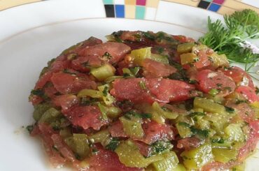 Fresh, healthy Moroccan salad (sweet pepper tomato salad)