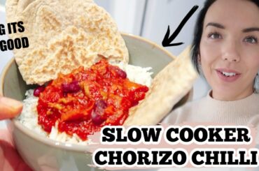 SLOW COOKER CHORIZO CHILLI RECIPE *omg its so good* | FAMILY DINNER IDEAS | EILIDH WELLS