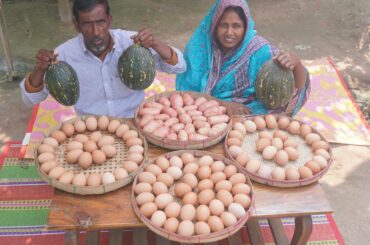 Sabji Jorano Dim Recipe Farm Fresh Pumpkin With Egg Fry Curry Healthy & Easy Snacks For Village Kids