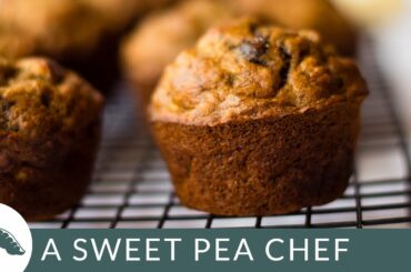 Healthy Banana Chocolate Chip Muffins | A Sweet Pea Chef