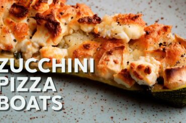 1-Min Recipe • Zucchini pizza boats