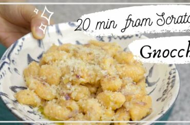 20 min Gnocchi Dish from Scratch- light and fluffy, weekday dinner, no egg, quick meal