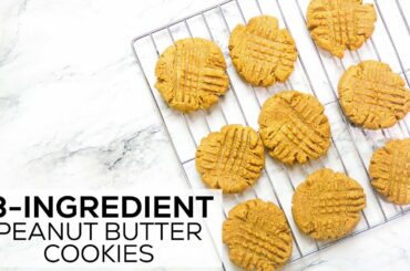 3-Ingredient  Peanut Butter Cookies | KETO & GLUTEN-FREE! | LOW CARB Healthy Desserts
