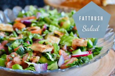 Fattoush salad recipe I How to make fattoush Arabic salad I سلطة فتوش