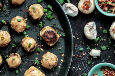 Baked Stuffed Mushrooms - Perfect Party Snack | Mushroom Recipes | Indian Vegetarian Recipes