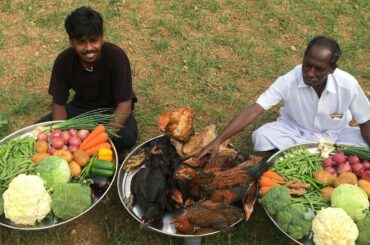 King of All Chicken Recipes - Country Chicken with Vegetable Gravy - Healthy Non-Veg with Veg Recipe