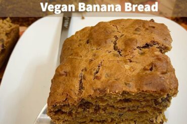 Simple Vegan Banana Bread | Toasted Almond & Flaxseeds| Healthy|  IT'S MY KITCHEN