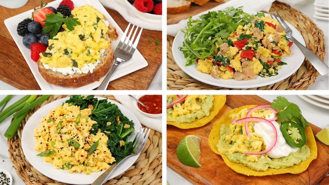 4 Healthy Scrambled Egg Recipes | Easy + Delicious Breakfast Ideas 4 Healthy Scrambled Egg Recipes | Easy + Delicious Breakfast Ideas