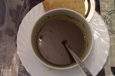 Healthy Vegan Nutrition:  Fresh Home-Made Bread, served with Hot Red Lentils Soup
