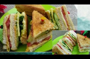 Quick and Easy Sandwich|How to Make Cheesy Egg Sandwich/Cheesy Club Sandwich|Tiffin Sandwich