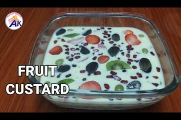 FRUIT CUSTARD RECIPE | HEALTHY DESSERT RECIPE | FRUIT SALAD WITH CUSTARD | HOW TO MAKE FRUIT CUSTARD