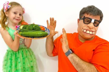 Stacy prepares healthy food for dad