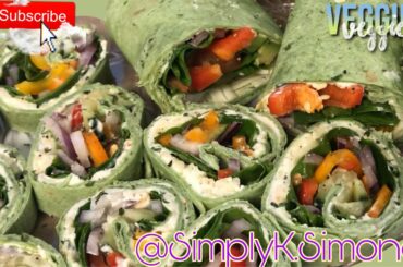 Easy Pinwheel Sandwich Recipe / Party Pinwheels/ Veggie