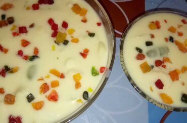 ফ্রুট কাস্টার্ড ।। Mixed Fruit Custard Recipe ।। Healthy Fruit Salad With Custard