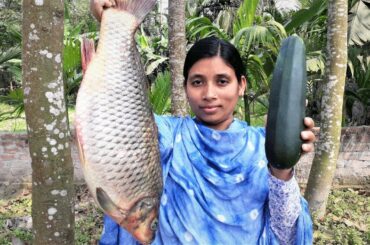 Village Food Long Pumpkin and Big Carp Fish Recipe Cooking By Street Village Food