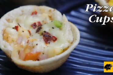 Bread pizza cups recipe || No Oven Cheese pizza cups recipe || Party and kids snacks recipe