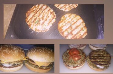 Grilled chicken burgur #grilledburgur  home made healthy recipie #chickenburgur