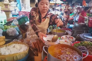 Breakfast Inside Chhbar Ampov - Phnom Penh Market Food - Healthy And Yummy Breakfast