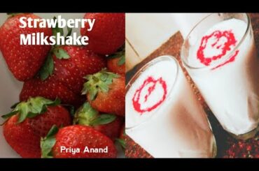 Strawberry milkshake| milkshake recipe with ice-cream| Fruit milkshake