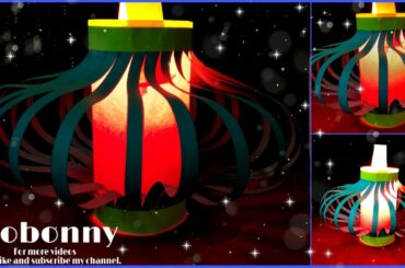 DIY | Paper Craft with Light | Paper Lantern Making | Paper Light Lamp | #mobonny |