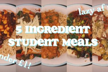 5 ingredients or less veggie / vegan student meal ideas 🥗 *quick, cheap, lazy & easy recipes*