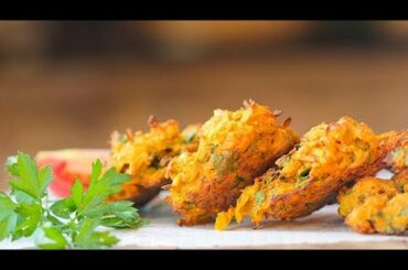 Baked Pakora Indian Vegan Food (healthy alternative to the deep fried version)