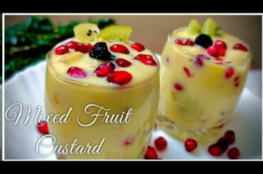 Fruit Custard Recipe,Healthy Dessert Recipe,How to make Fruit Custard,Fruit Salad with CustardPowder