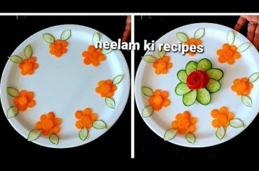 Salad decoration ideas ||veg flower decorations ideas by neelam ki recipes