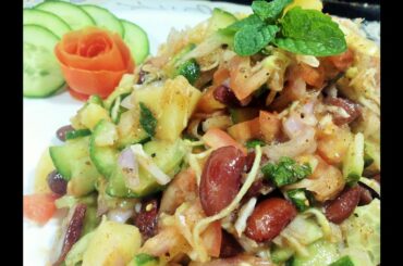 Healthy Vegetable Salad Recipe-How to Make Healthy Vegetable Salad  - Easy & Simple Persian Salad