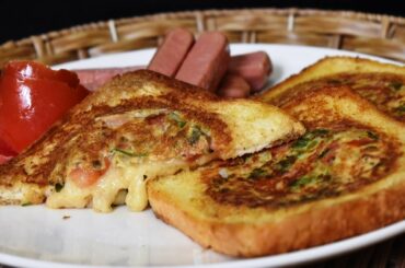 Cheese and Omelette Toast Recipe - Easy Breakfast Recipe by LIVELY COOKING