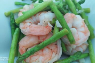 Shrimp stir fry with asparagus recipe |HEALTHY COOKING
