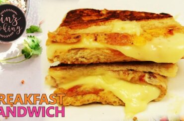 Egg Bread Sandwich - Egg Cheese Sandwich - Quick & Easy Breakfast Recipe  - Tiffin Box Idea