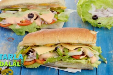 Veg Sub Sandwich Recipe by Tarla Dalal