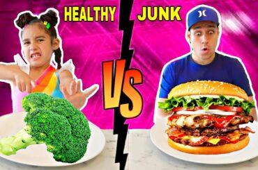 HEALTHY VS JUNK FOOD CHALLENGE | Jancy Family