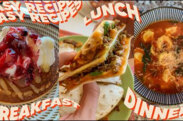 cook with me | 3 EASY RECIPES FOR BREAKFAST, LUNCH & DINNER 🥞🌮🍝